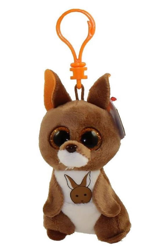 KIPPER - Brown Kangaroo Clip Key Chain Plush