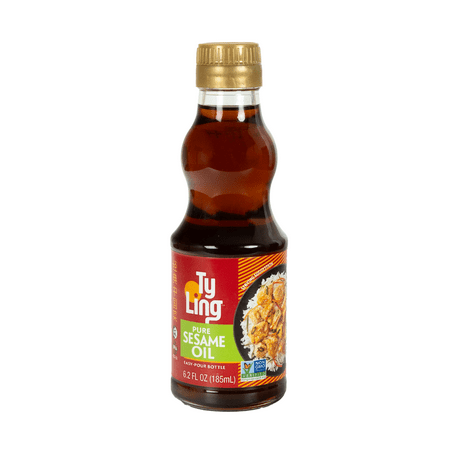 Ty Ling Liquid Pure Sesame Oil, 6.2 fl oz, Glass Bottle