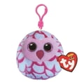 thumbnail image 1 of Ty Mini Beanie Squish-A-Boos Plush - PINKY the Pink Owl (3 inch) Key Clip, 1 of 1