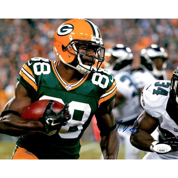 Ty Montgomery Signed Autographed 8X10 Photo Packers Running w/Ball JSA AB54893