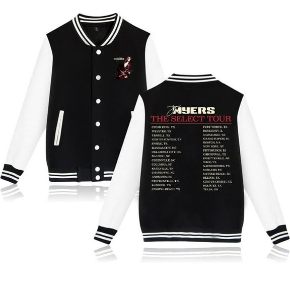 Ty Myers Merch The Select Tour 2025 Baseball Jersey Unisex Stylish V-neck Button Long Sleeve Sports Jacket