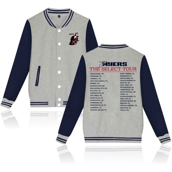 Ty Myers Merch The Select Tour 2025 Baseball Jersey Unisex Stylish V-neck Button Long Sleeve Sports Jacket