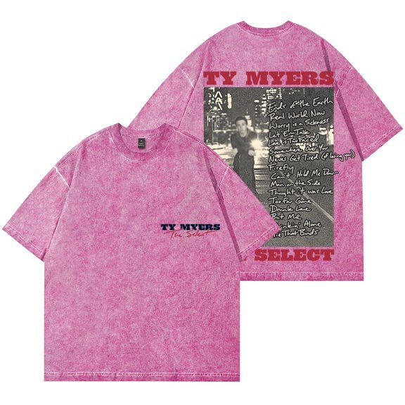 Ty Myers The Select Album Merch Vintage Wash Tee Summer Women Men Unisex Fashion Short Sleeve Cotton tee