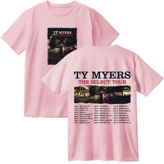 Ty Myers The Select Tour 2025 Merch Cotton T-Shirt Women Men Casual Crewneck Short Sleeve Tee