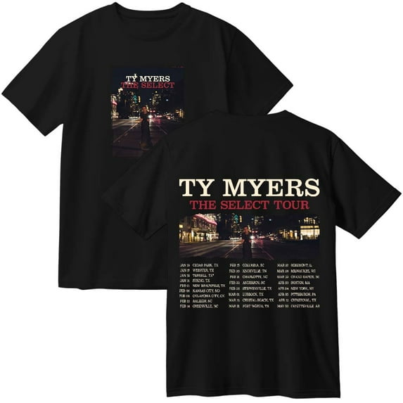 Ty Myers The Select Tour 2025 Merch Cotton T-Shirt Women Men Casual Crewneck Short Sleeve Tee