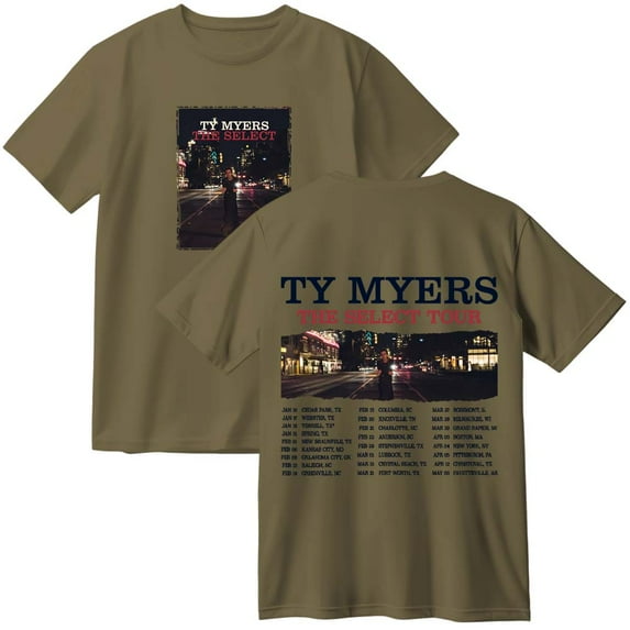 Ty Myers The Select Tour 2025 Merch Cotton T-Shirt Women Men Casual Crewneck Short Sleeve Tee