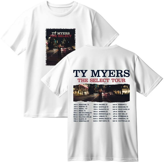Ty Myers The Select Tour 2025 Merch Cotton T-Shirt Women Men Casual Crewneck Short Sleeve Tee