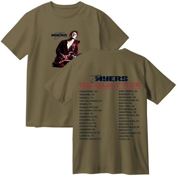 Ty Myers The Select Tour 2025 Merch Cotton T-Shirt Women Men Crewneck Casual Short Sleeve Tee