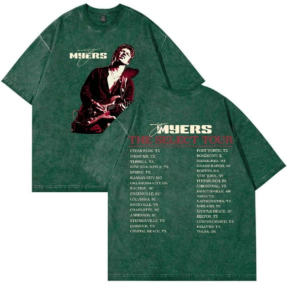 Ty Myers The Select Tour 2025 Merch Retro washed T-shirt for women and men, fashionable pure cotton short sleeved round neck T-shirt