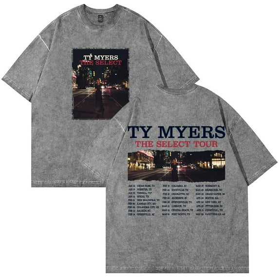 Ty Myers The Select Tour 2025 Merch T-Shirt Crewneck Vintage Cotton Wash Tee Women Men Short Sleeve Fashion Tee