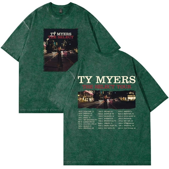 Ty Myers The Select Tour 2025 Merch T-Shirt Crewneck Vintage Cotton Wash Tee Women Men Short Sleeve Fashion Tee