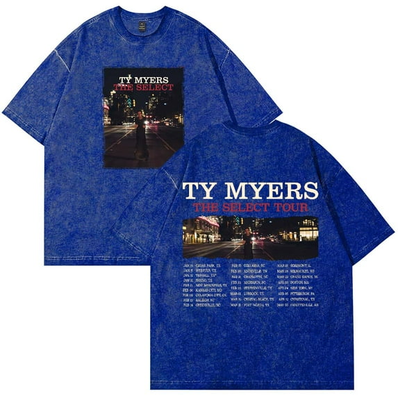 Ty Myers The Select Tour 2025 Merch T-Shirt Crewneck Vintage Cotton Wash Tee Women Men Short Sleeve Tee