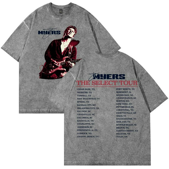 Ty Myers The Select Tour 2025 Merch T-Shirt Vintage Cotton Wash Tee Women Men Short Sleeve Crewneck Tee