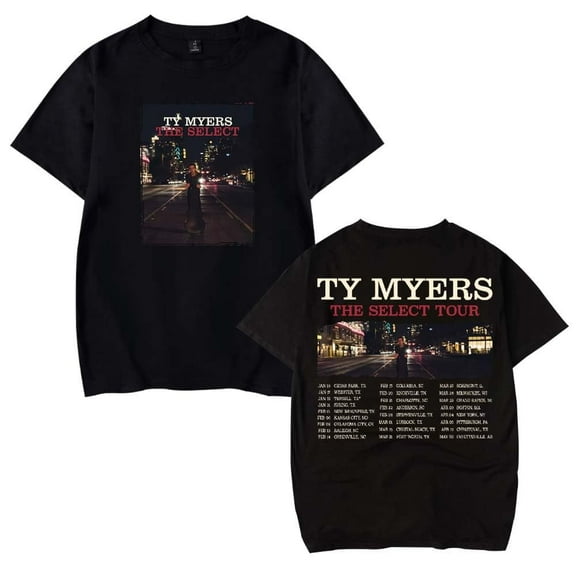 Ty Myers The Select Tour 2025 T-Shirt Women Men Short Sleeve Round Neck Tee Fashion Casual Streetwear