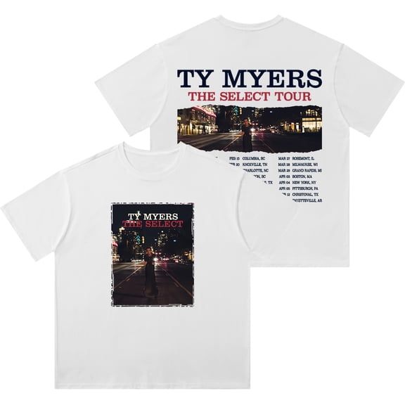 Ty Myers The Select Tour Merch Wash Tee Cosplay Women Men Fashion Short Sleeve Cotton T-Shirts