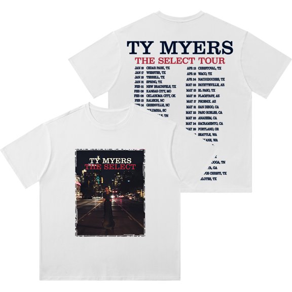 Ty Myers The Select Tour Merch Wash Tee Cosplay Women Men Fashion Short Sleeve Cotton T-Shirts