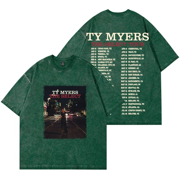 Ty Myers The Select Tour Merch Wash Tee Cosplay Women Men Fashion Short Sleeve Cotton T-Shirts