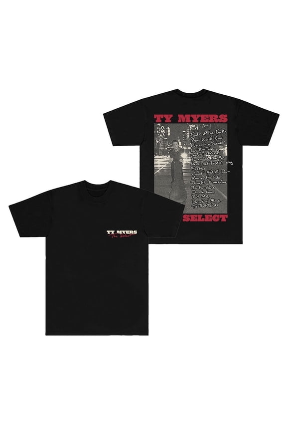 Ty Myers The Select Tour Merch men's and women's fashionable round neck pure cotton short sleeved T-shirt