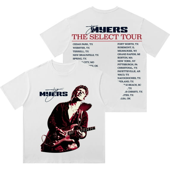 Ty Myers The Select Tour Photo Merch Vintage Wash Tee Summer Unisex Short Sleeve Cotton T-Shirts
