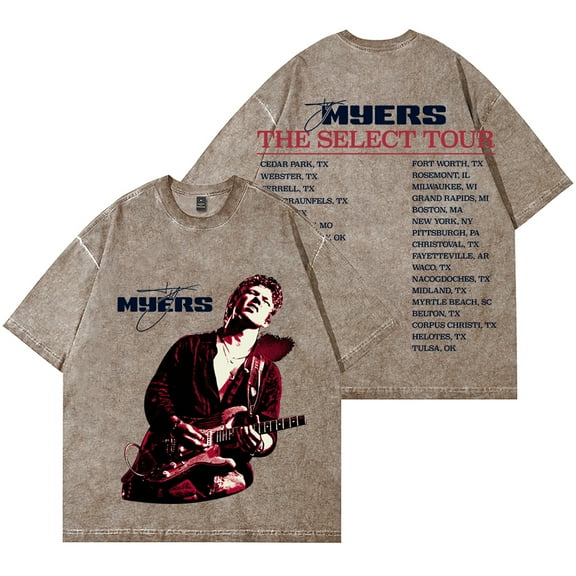 Ty Myers The Select Tour Photo Merch Vintage Wash Tee Summer Unisex Short Sleeve Cotton T-Shirts