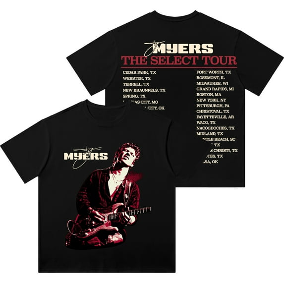 Ty Myers The Select Tour Photo Merch Vintage Wash Tee Summer Unisex Short Sleeve Cotton T-Shirts