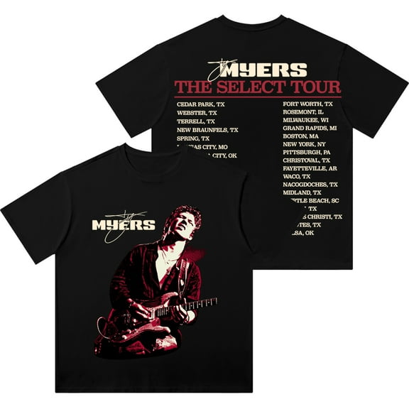 Ty Myers The Select Tour Photo Merch Vintage Wash Tee Summer Unisex Short Sleeve Cotton T-Shirts