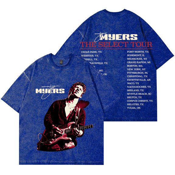 Ty Myers The Select Tour Photo Merch Vintage Wash Tee Summer Unisex Short Sleeve Cotton T-Shirts