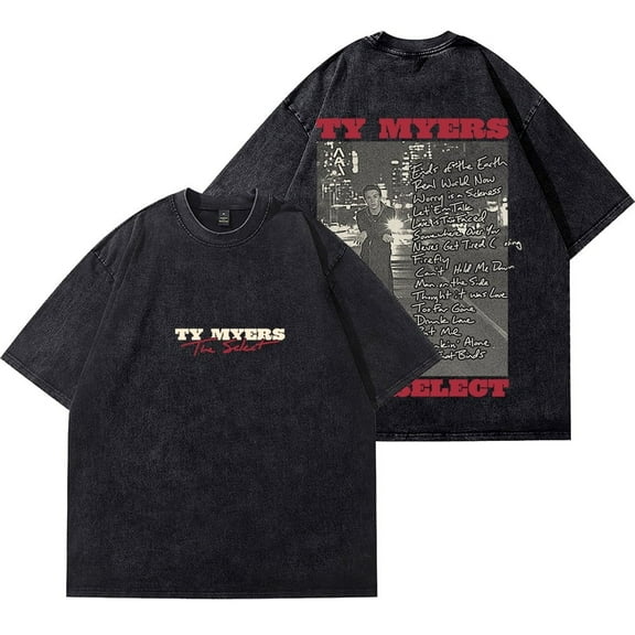 Ty Myers The Select Tour Vintage Wash Men's and women's pure cotton summer concert retro casual T-shirt music Merch