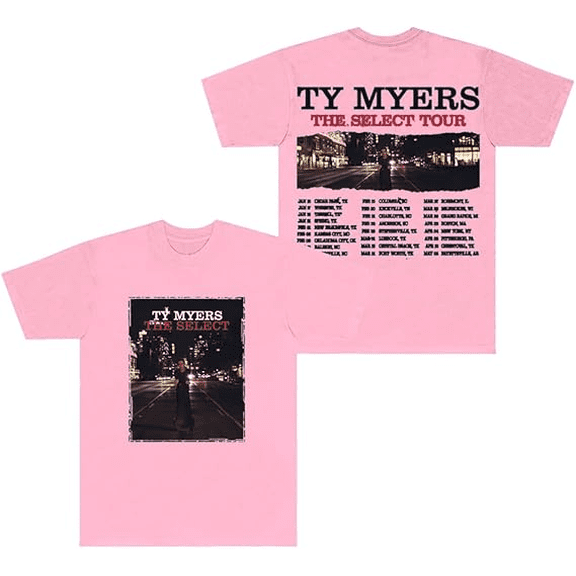 Ty Myers merch The Select Tour 2025 tshirt crewneck short sleeve tshirt men/women concert tops
