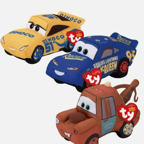 Ty Pixar Cars 3 Cruz Ramirez, Fabulous Lightning McQueen, Mater (Set of 3) Plush