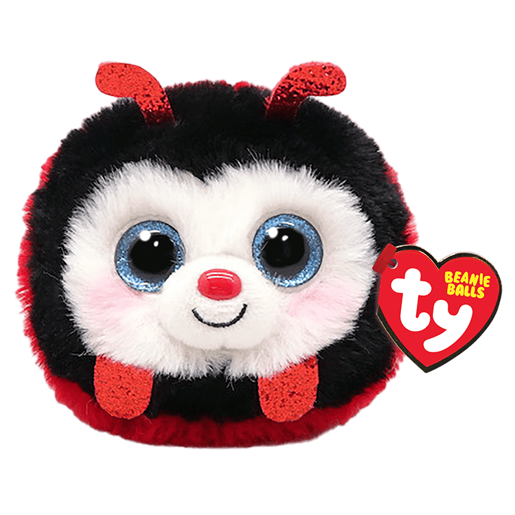 Ty Puffies (Beanie Balls) IZZY the Ladybug (4 inch) Plush Toy
