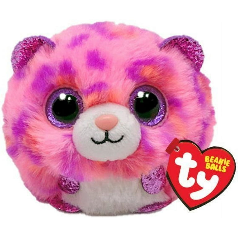 Ty Puffies (Beanie Balls) Plush - TOPAZ the Pink Leopard (4 Ty Puffies (Beanie Balls) Plush - TOPAZ the Pink Leopard (4