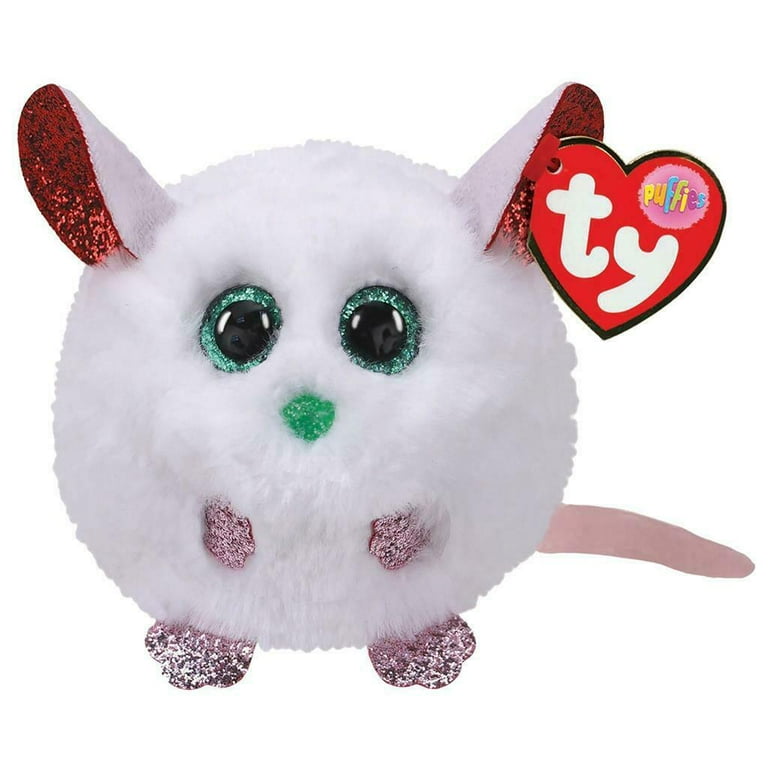 Ty Puffies Brie the Christmas Mouse (4 inch) Plush