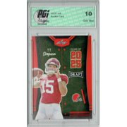 Ty Simpson Rookie Card PGI 10 Gem Mint Football Trading Card 2023 Leaf Football #85 Red SP Class of 2025