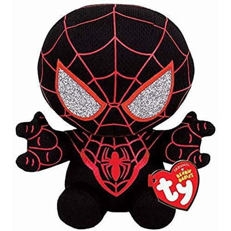 TY Beanie Baby - MILES MORALES - Marvel Spider-Man 6" Plush (BONUS 1 FUN CHOPS & 1 ZIPPER BRACELET)
