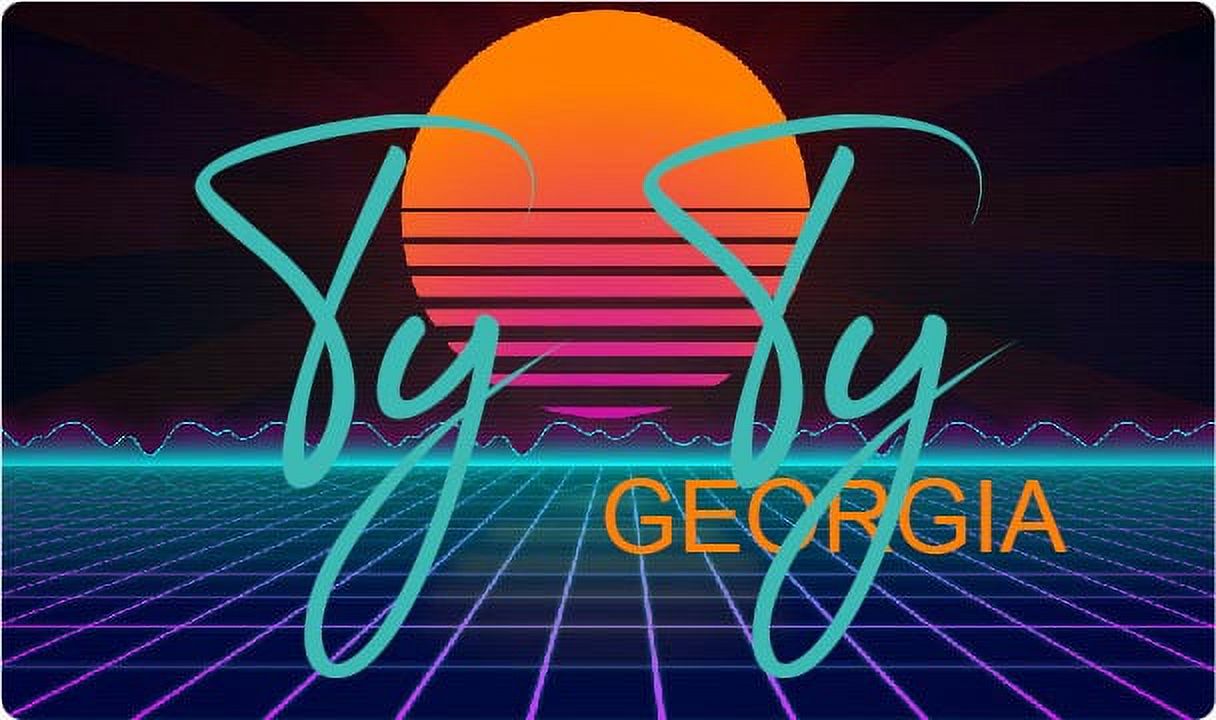 Ty Ty 2 X 1.25Inch Vinyl Decal Stiker Retro Neon Design