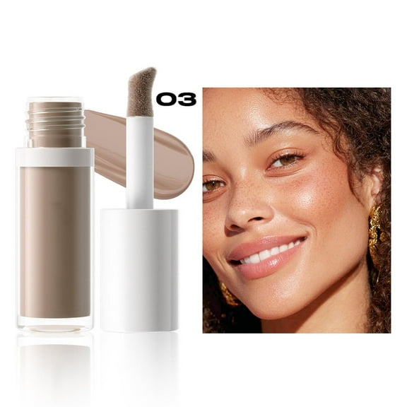 TyTqxy 4-Color Liquid Contouring Stick with Multifunctional Horseshoe Brush - 3D Nose Shadow & Highlight Solution for Face Contour, Moisturizing Non-Cakey Travel Size 5ml