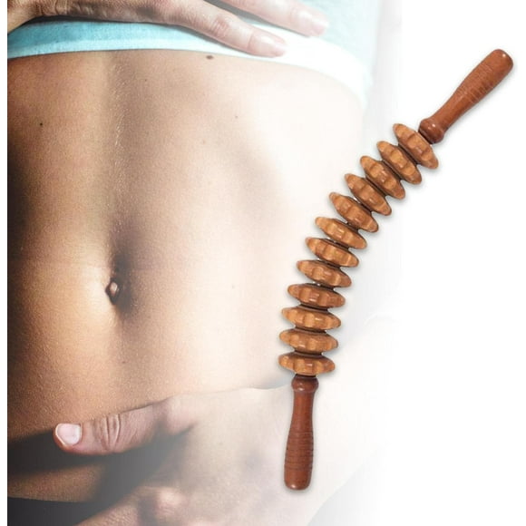 TyTqxy Curved Wooden Massage Roller for Waist and Thigh, Multi-Functional Body Roller for Cellulite Reduction and Muscle Tension, Stomach Rolling Massager Tool