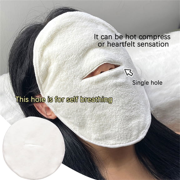 TyTqxy Face Steam Towel with Headband, Reusable Facial Steamer Spa Towels for Women Girls, 2-In-1 Care, Steam Serum Cream Absorption, Cool Calming Moisturizing
