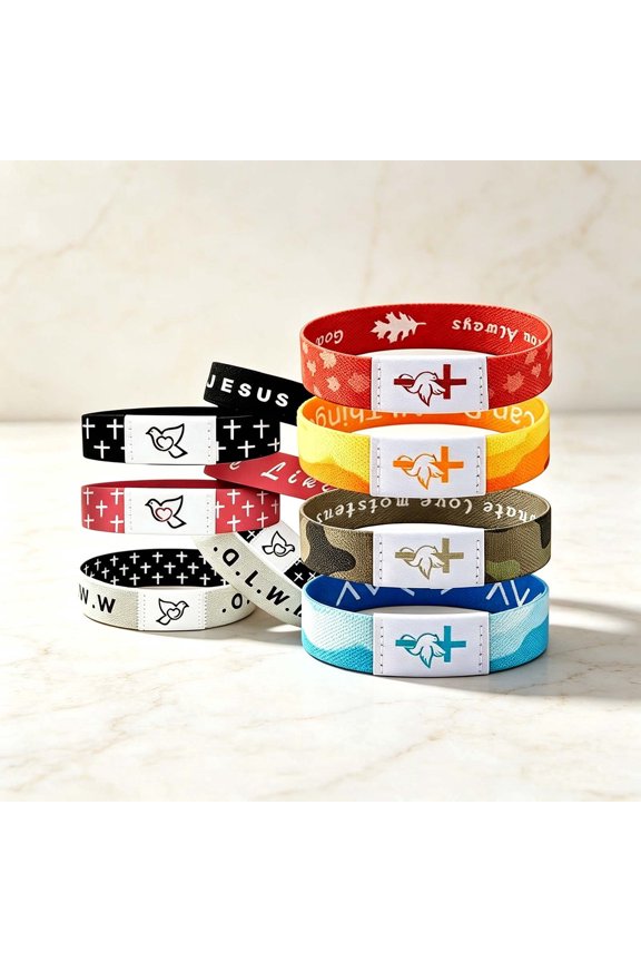 Multi-Color NFC Faith Wristbands Interactive Daily Scripture Bracelets Men Women Gift Set