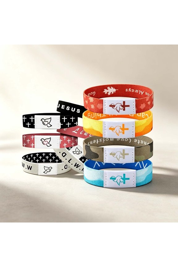 Multi-Color NFC Faith Wristbands Interactive Daily Scripture Bracelets Men Women Gift Set