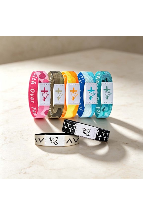 Multi-Color NFC Faith Wristbands Interactive Daily Scripture Bracelets Men Women Gift Set