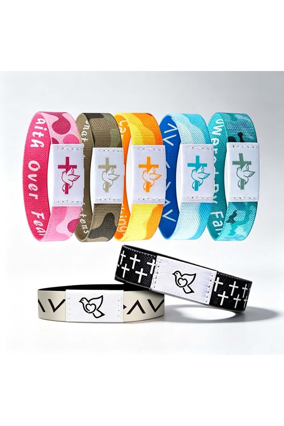 Multi-Color NFC Faith Wristbands Interactive Daily Scripture Bracelets Men Women Gift Set