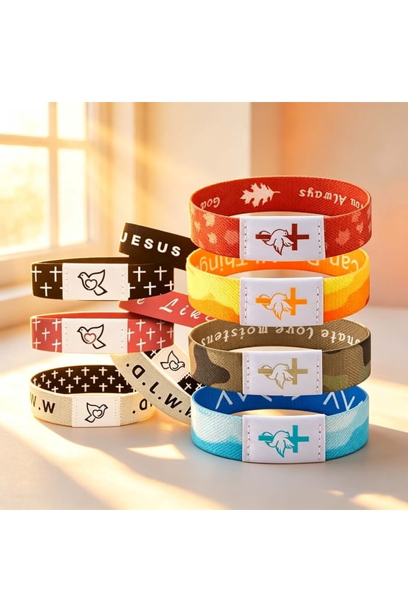 Wearable NFC Scripture Bracelets 7 Pack Multi-Style Faith Wristbands for Men Women Daily Use