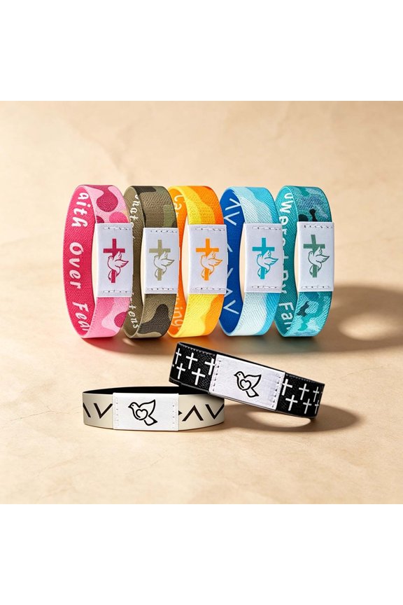 Wearable NFC Scripture Bracelets 7 Pack Multi-Style Faith Wristbands for Men Women Daily Use