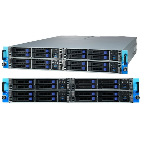 Tyan Transport CX TN73-B8037-X4S B8037T73X4-200PV4HR Server 2U4N 1S 8-DIMM NVMe/SATA HCI - 2U Rackmount - 4 1S EPYC (Milan-X) sleds