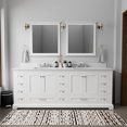 thumbnail image 1 of Tybee 84 in W x 22 in D White Double Bath Vanity, Cultured Marble Top and 34 in Mirrors, 1 of 9
