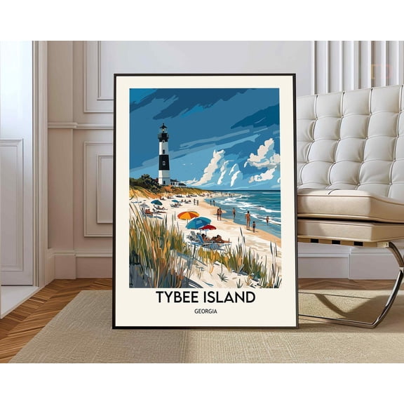 Tybee Island Georgia Poster, Unframed Paper Poster 8x10in