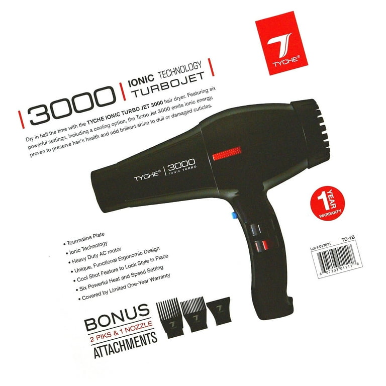 Tyche Ionic Turbo 3000 AC Motor Hair Dryer