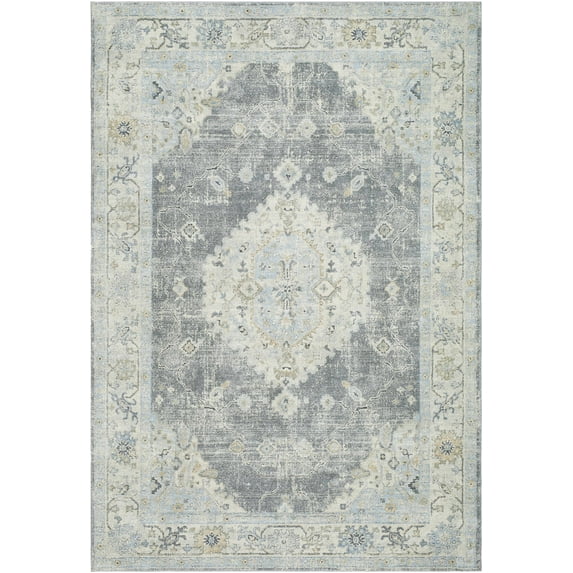 BoutiqueRugs Tyche Traditional Area Rug - Beige, Light Gray, Gray - 6'7" x 9'2"